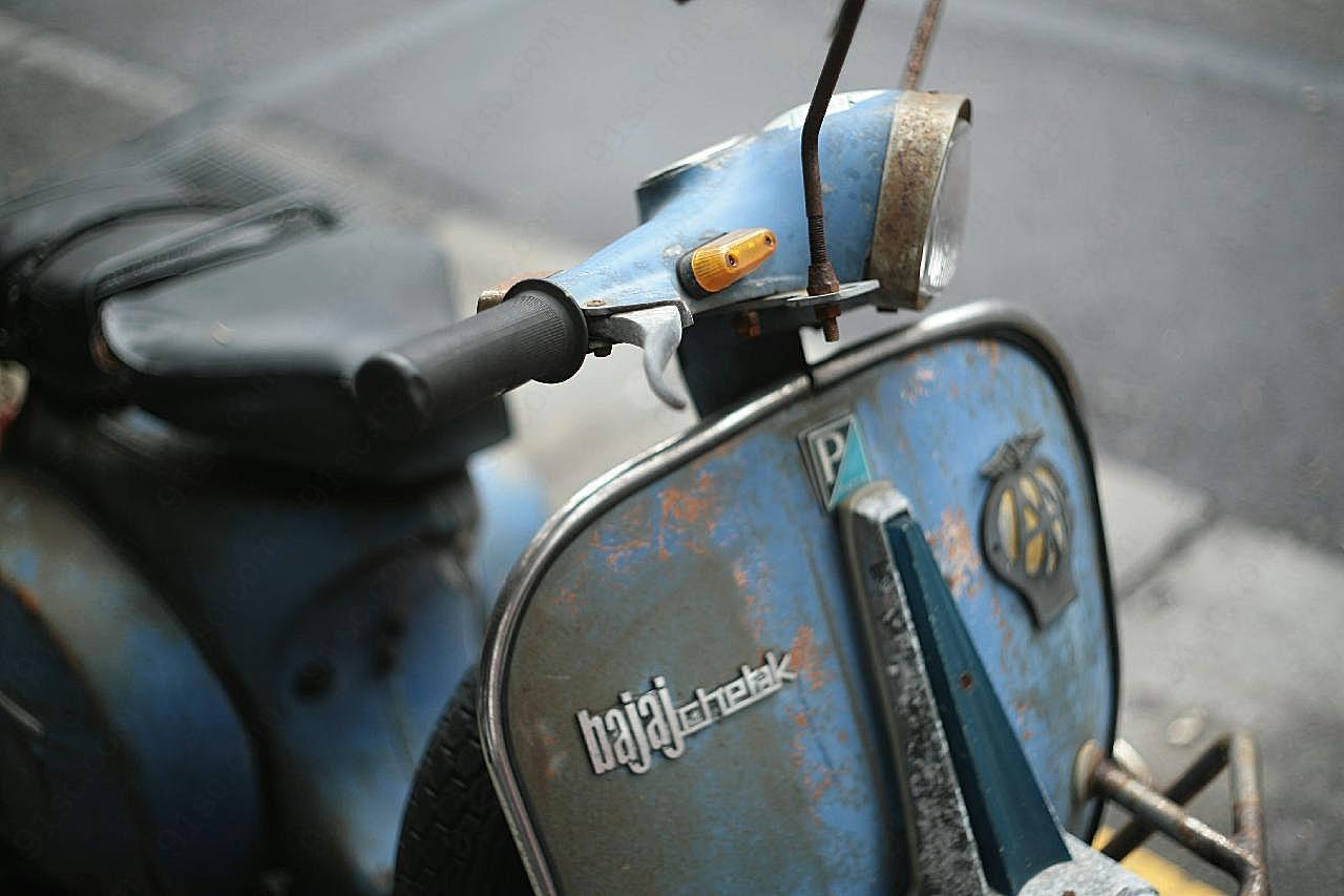 老旧摩托车交通运输高清摄影
