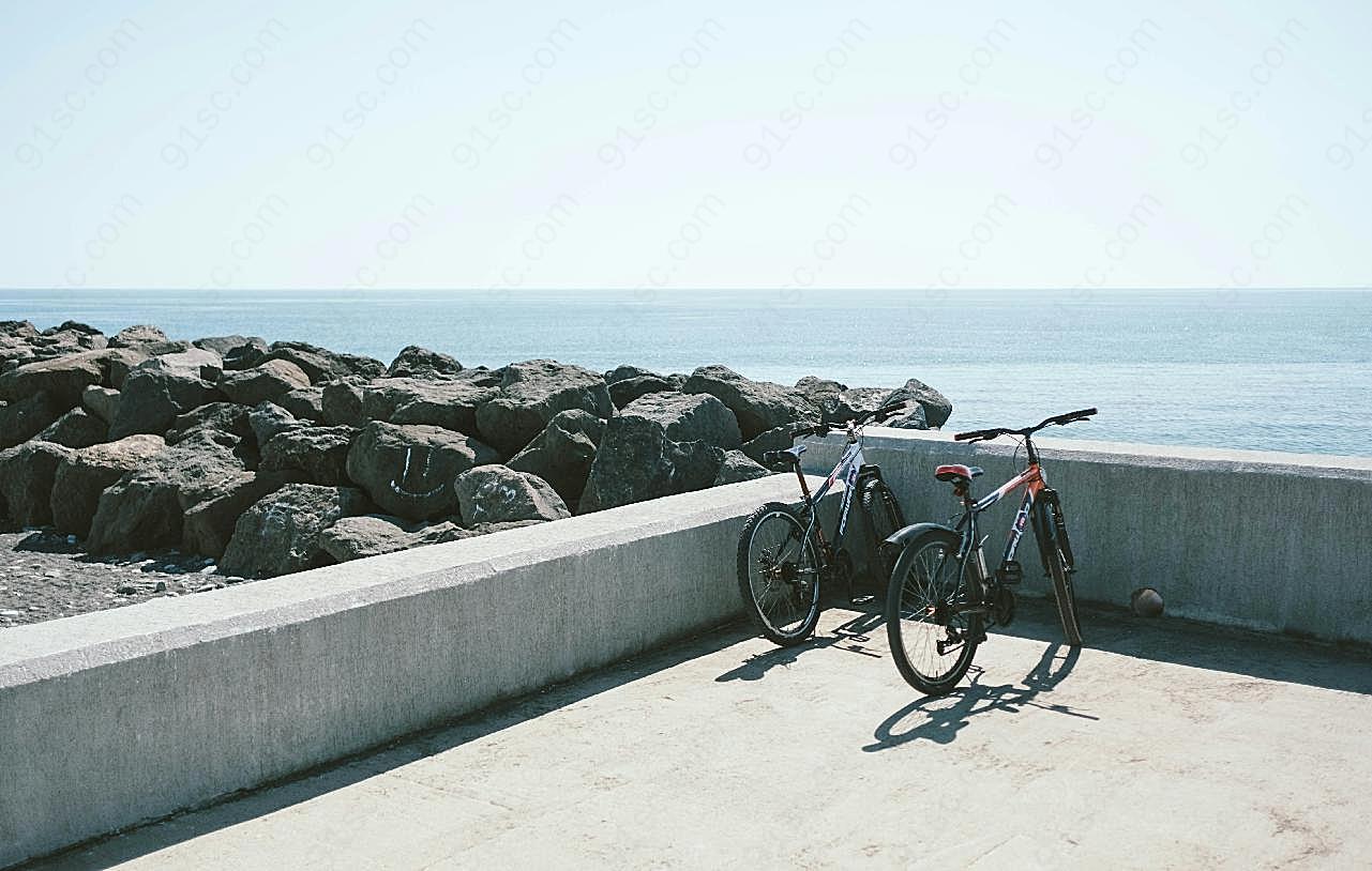 海边自行车图片交通