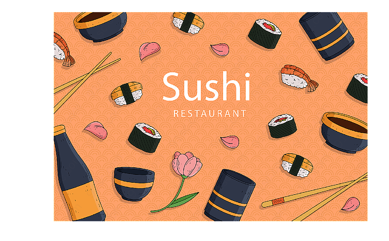 寿司美食插画矢量美食