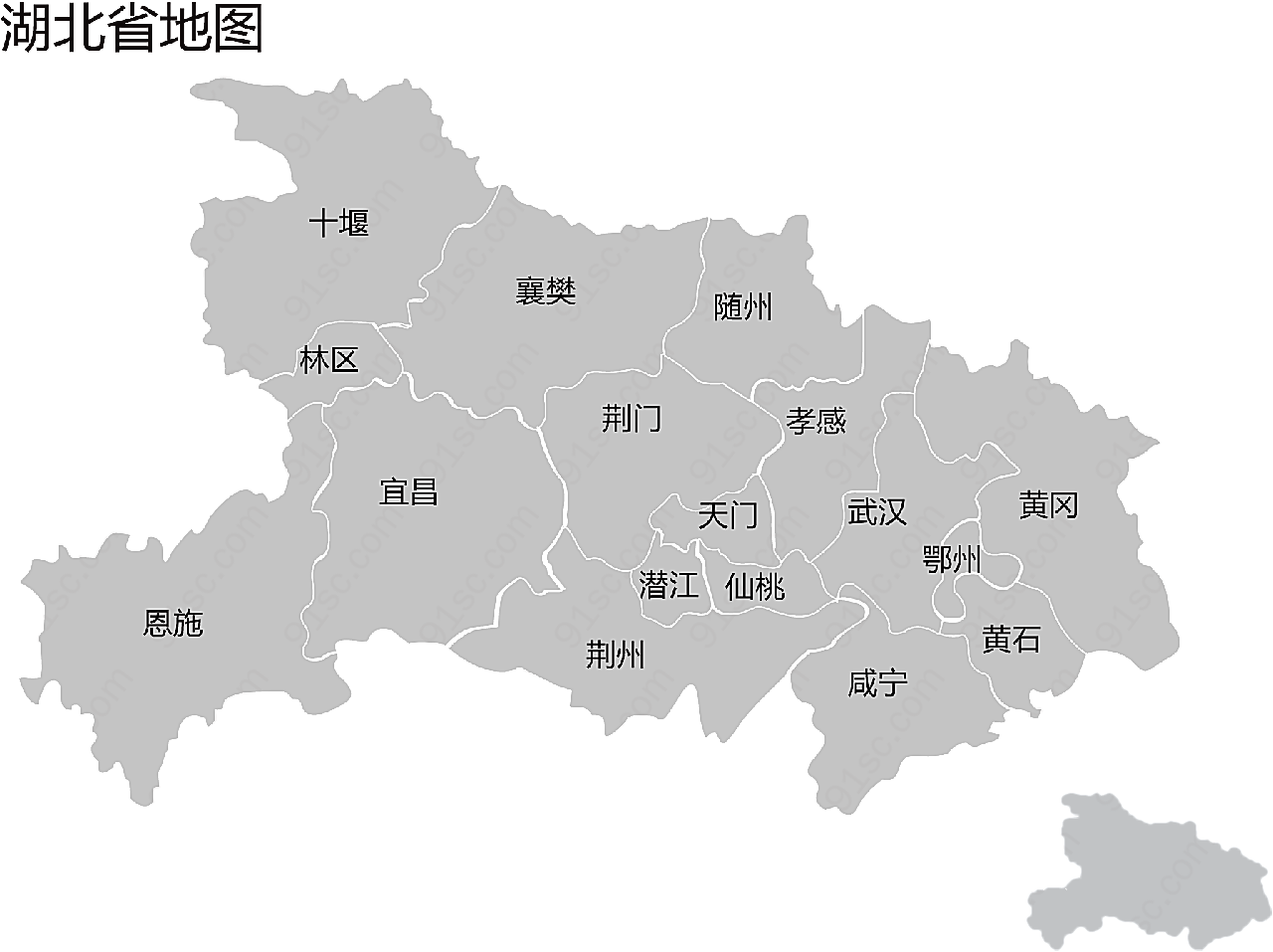 湖北省矢量地图