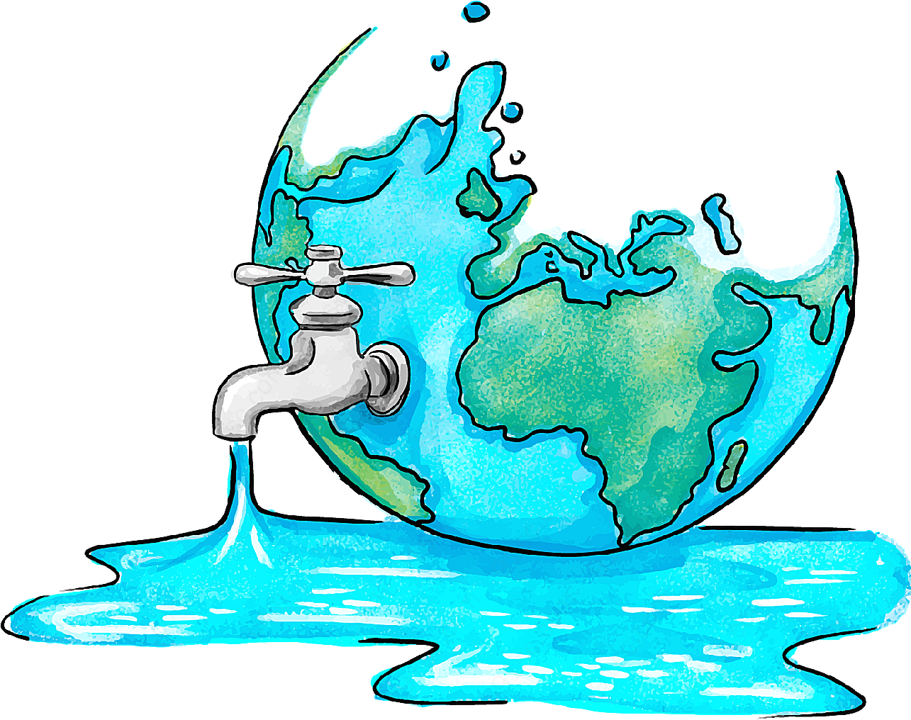 保护地球水资源矢量设计元素