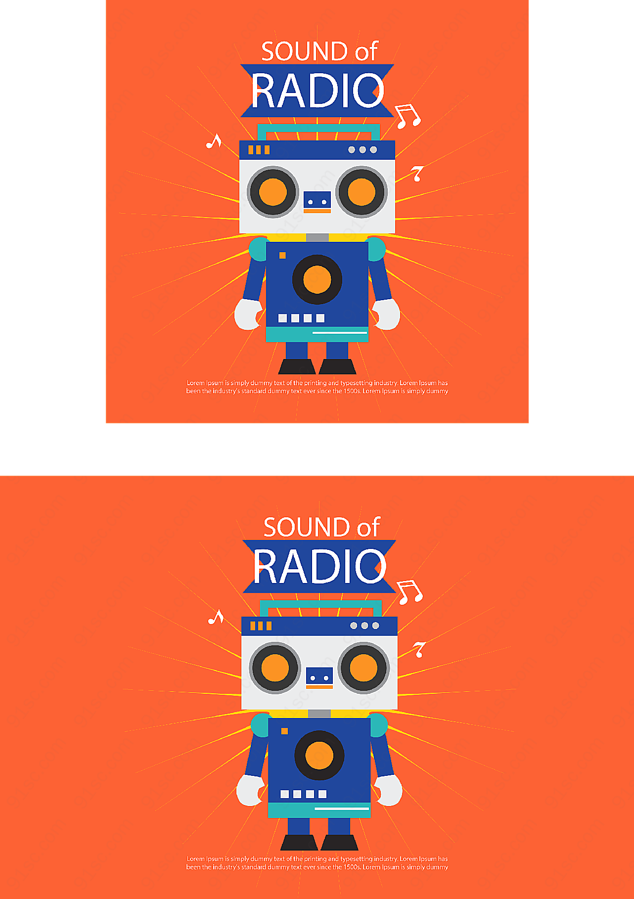 机器人收音机矢量卡通角色
