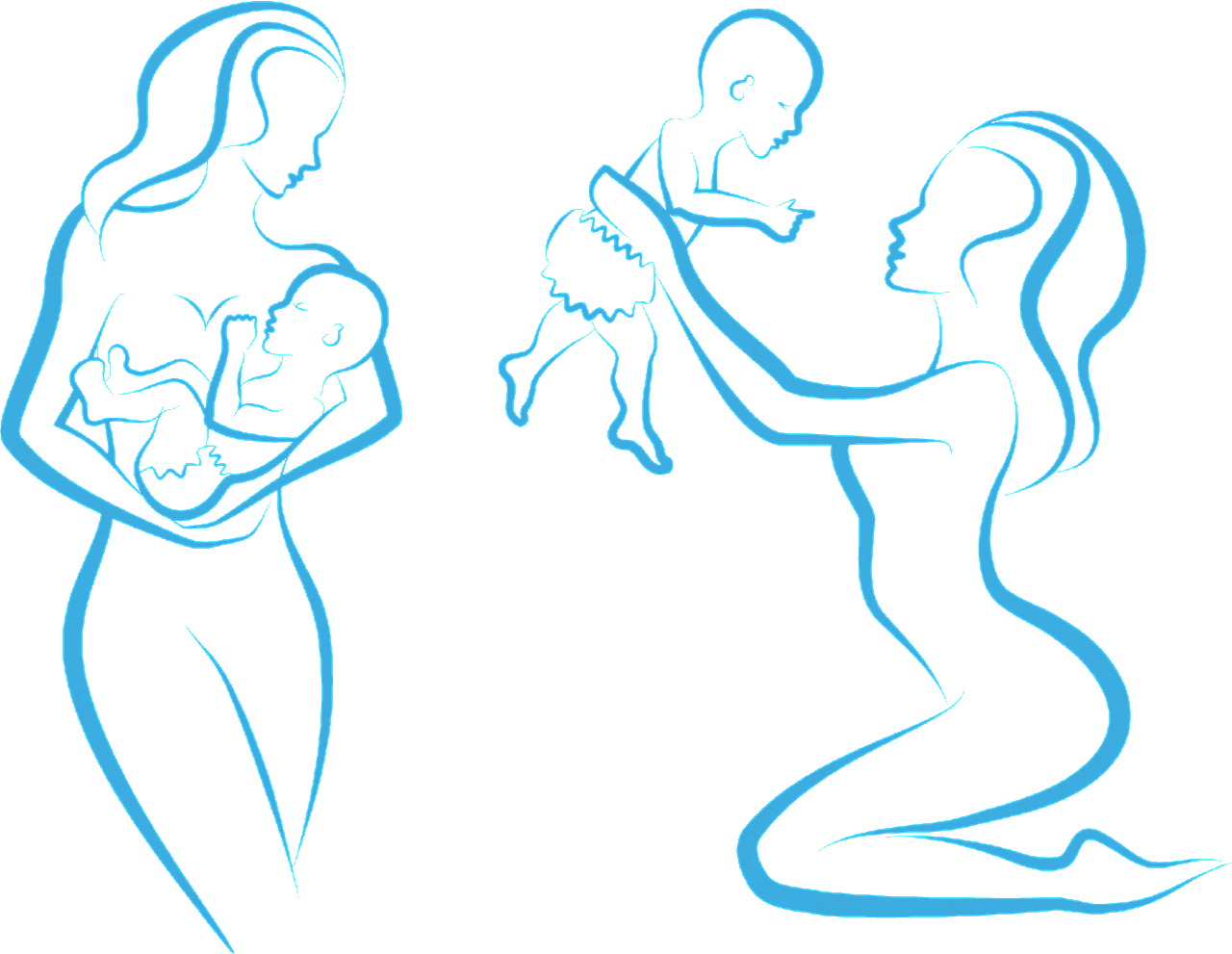 抱婴儿的母亲矢量生活人物