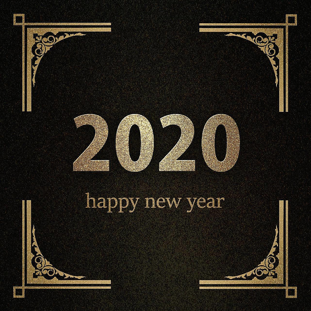 2020新年贺卡字样设计图片高清摄影