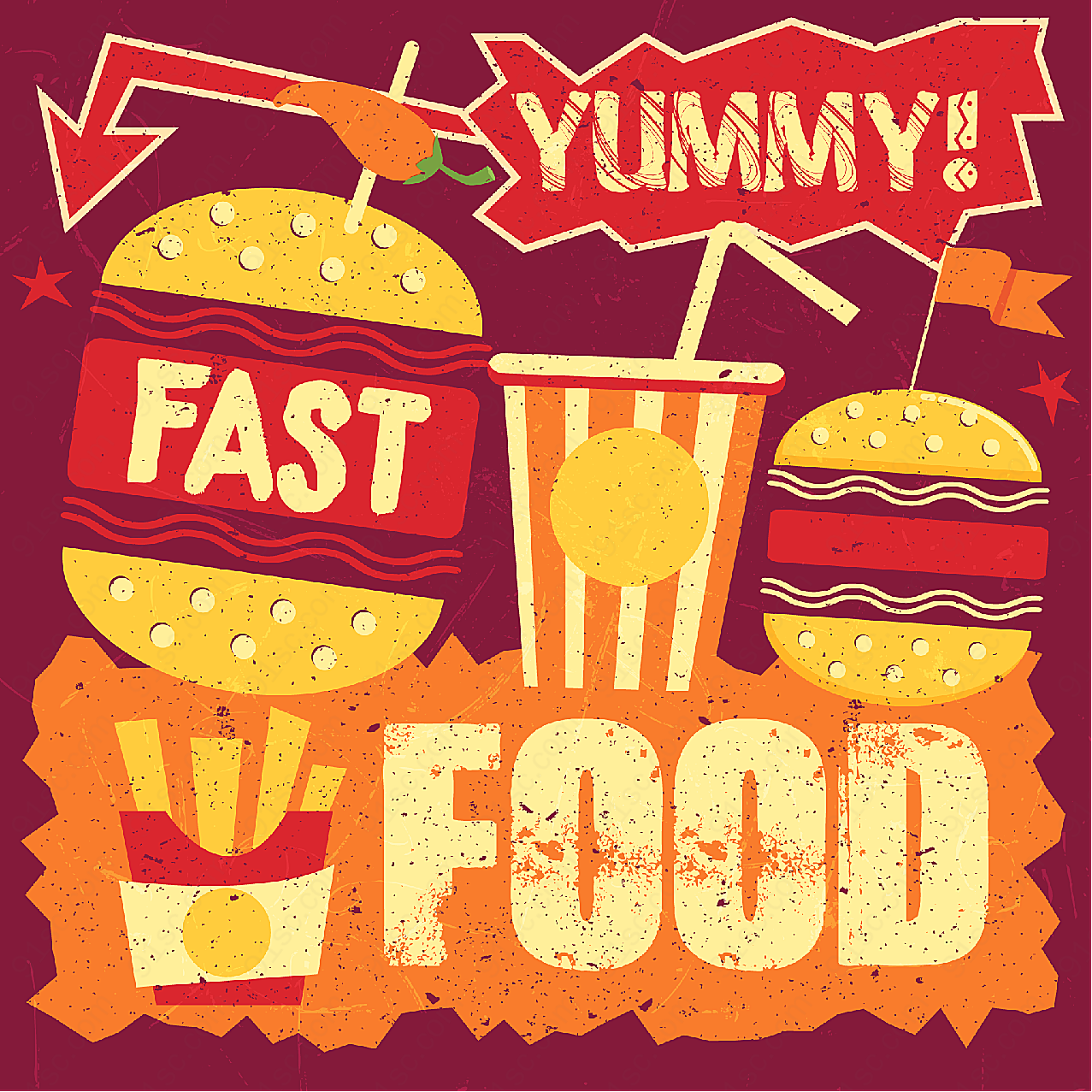 快餐食品海报平面广告