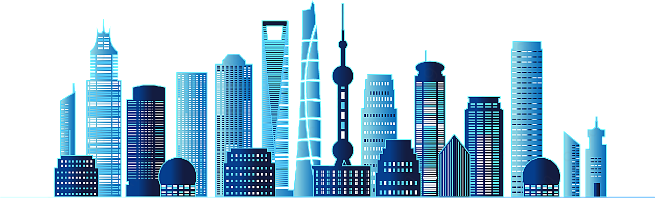 手绘上海城市建筑插画矢量建筑景观
