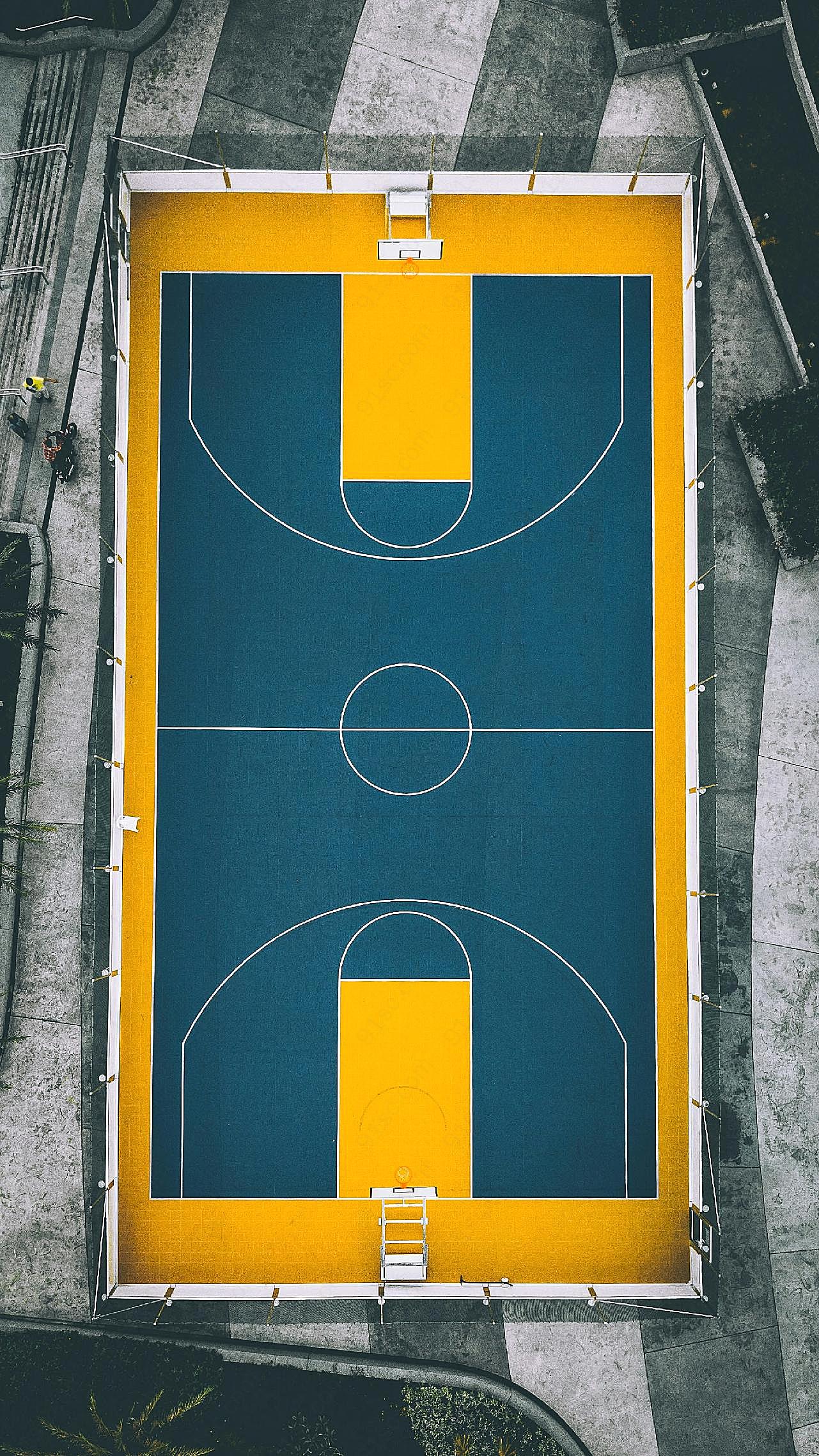 篮球场鸟瞰图建筑