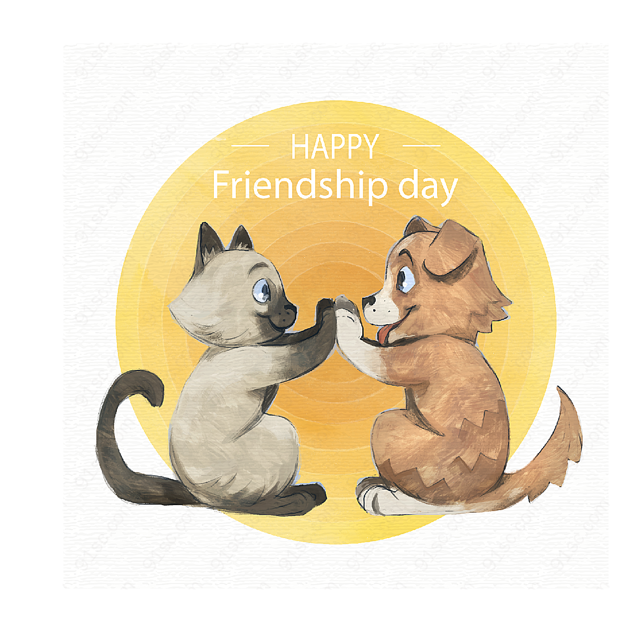 猫狗国际友谊日其它矢量节日其它