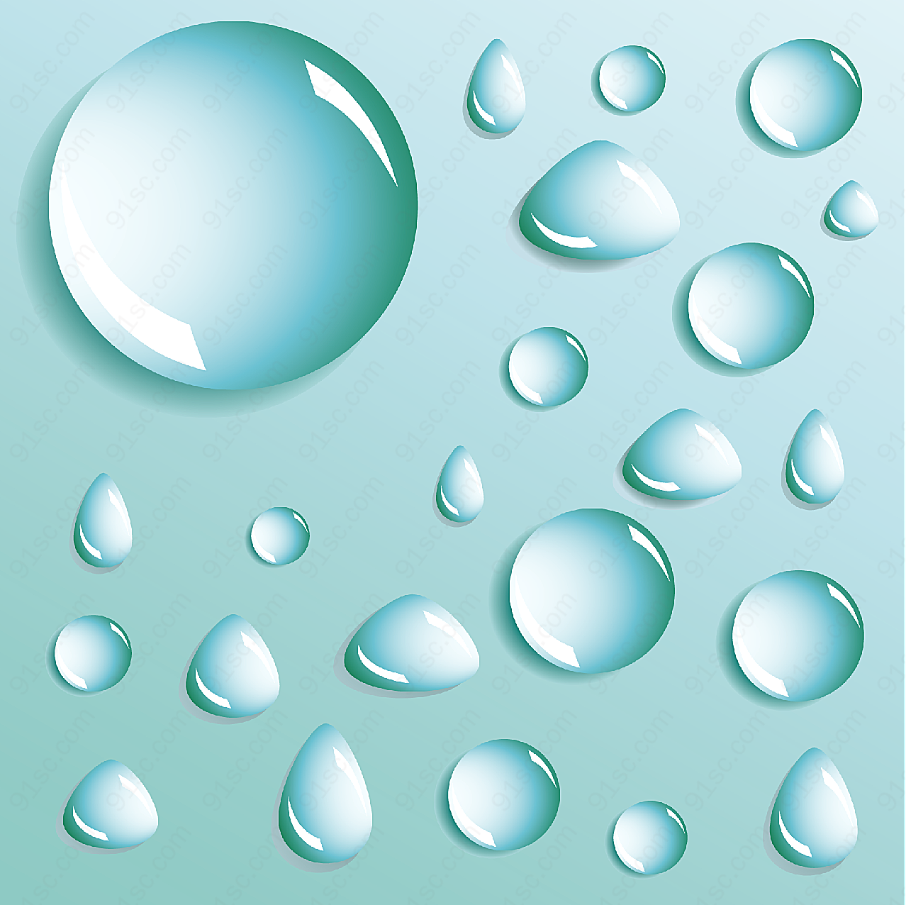 水珠水滴矢量矢量自然元素