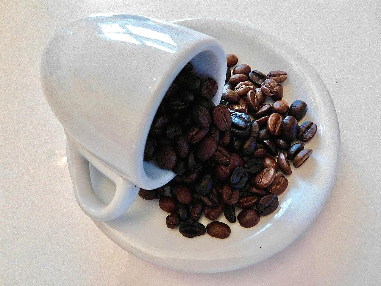 咖啡杯咖啡豆图片五谷杂粮
