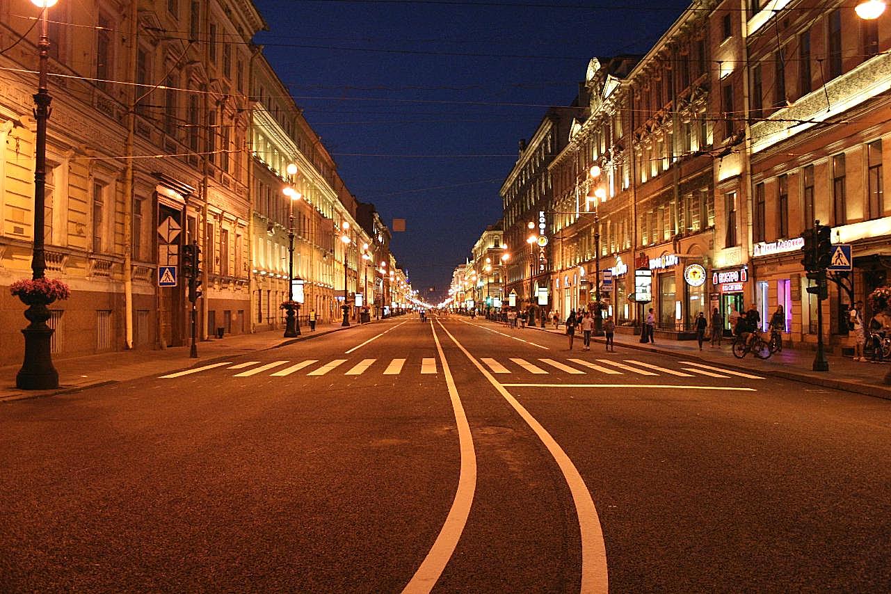 城市夜晚街景图片建筑