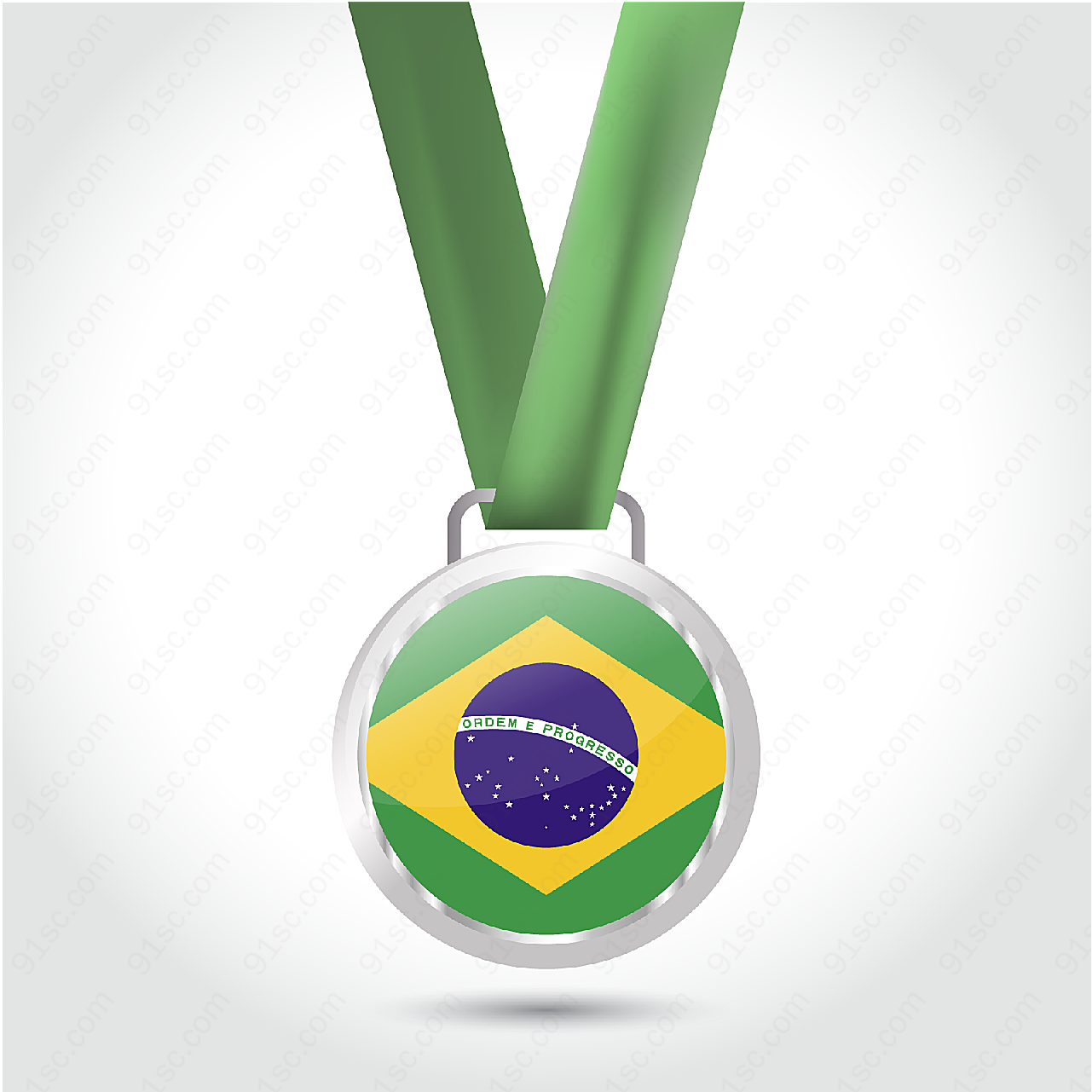 巴西国旗奖章矢量体育运动