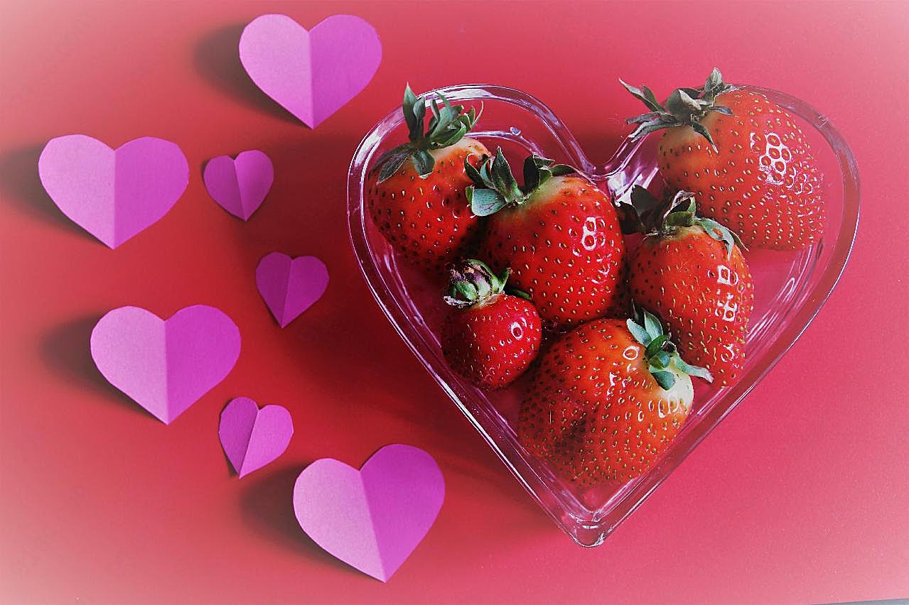 爱心包装草莓图片水果