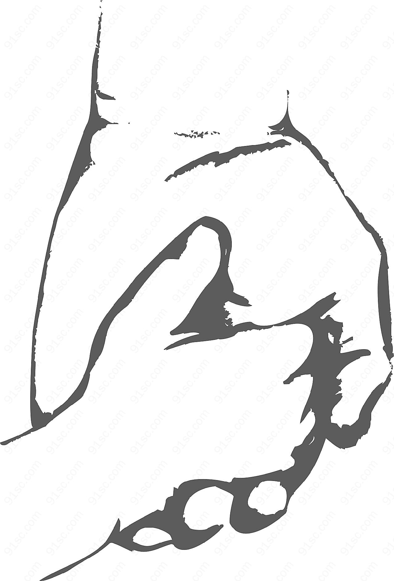 大手拉小手线条画图片绘画图片