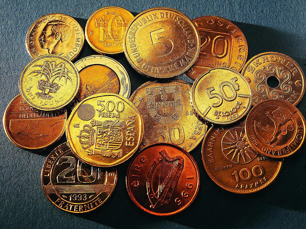 欧元硬币图片摄影百科