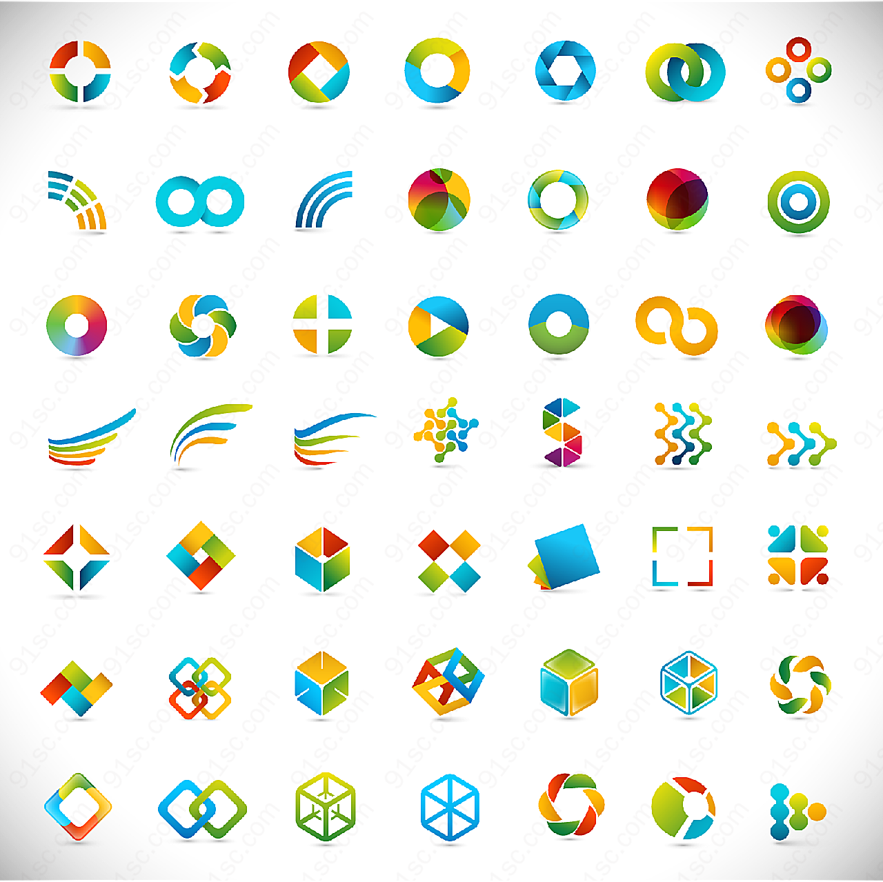 几何形状抽象符号矢量logo图形