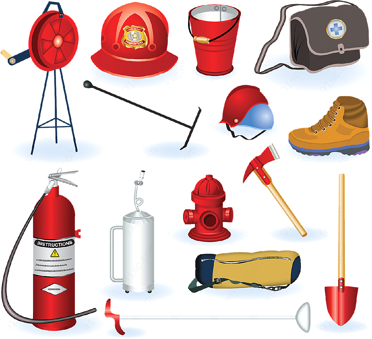 消防安全工具矢量工业