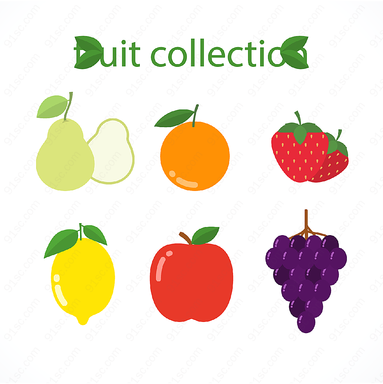 彩色水果设计矢量水果