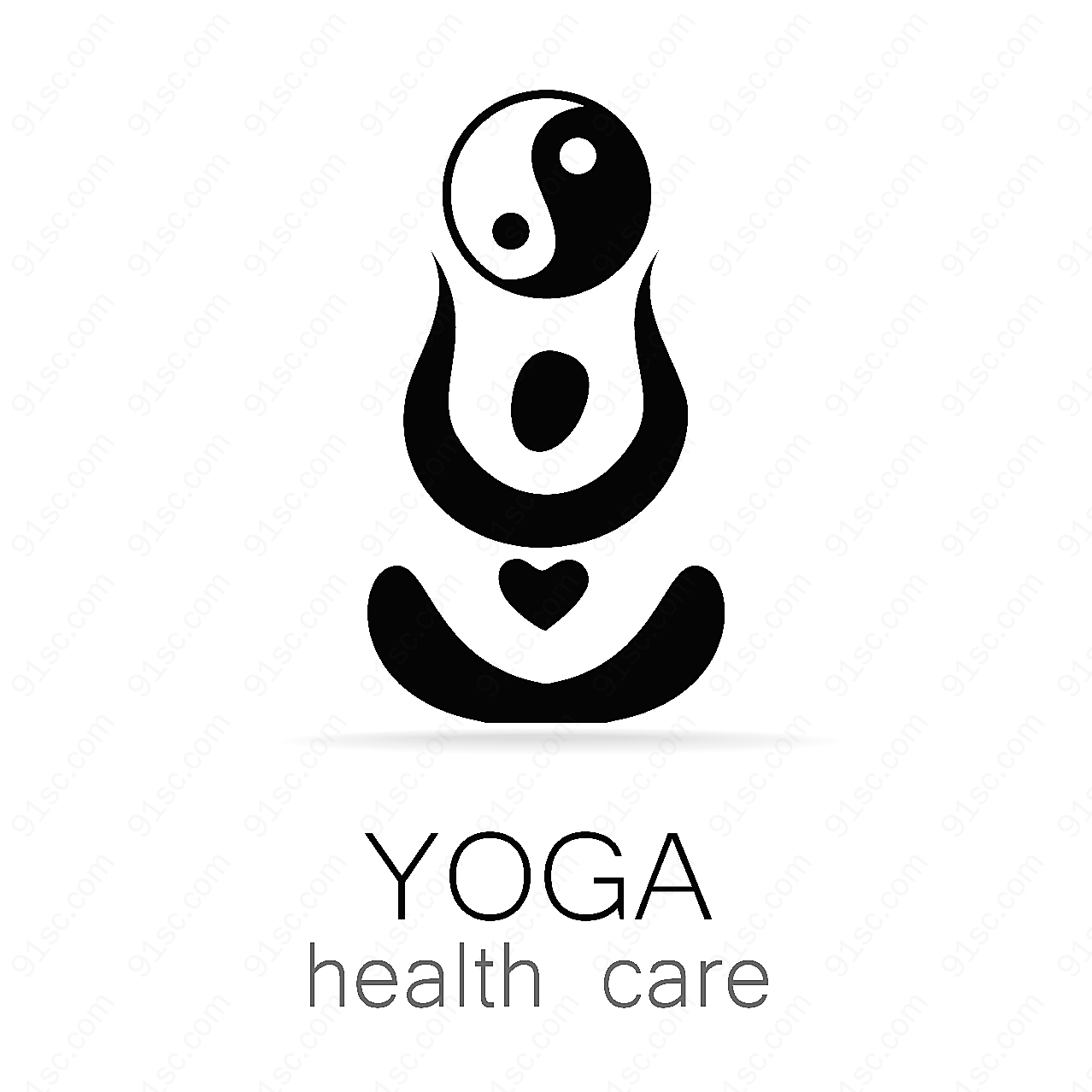 瑜伽标志设计矢量logo图形