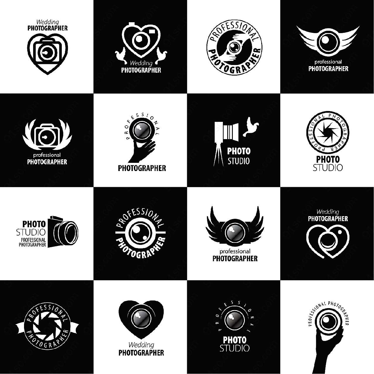 黑白相机logo矢量logo图形