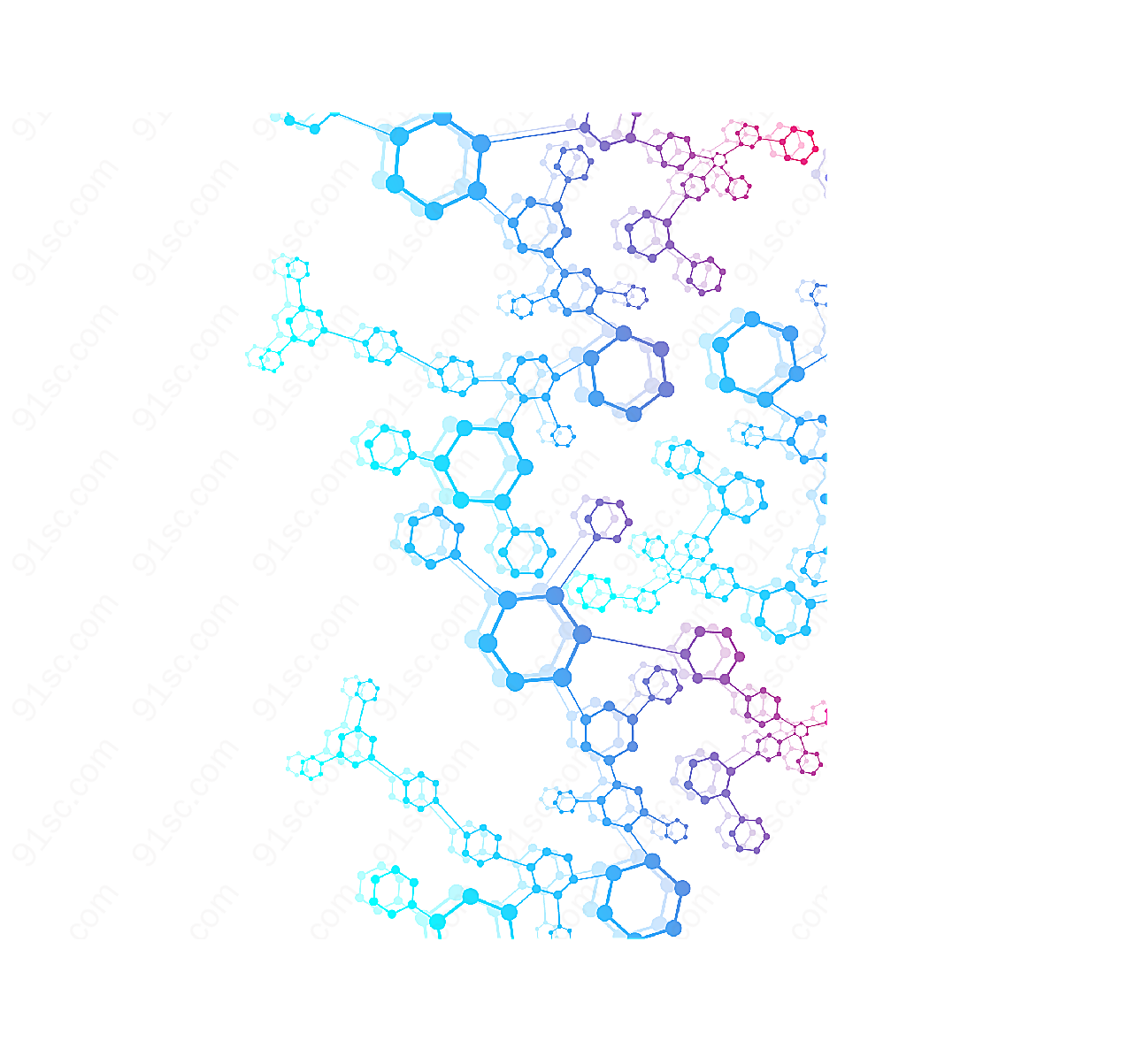 彩色分子结构背景矢量背景