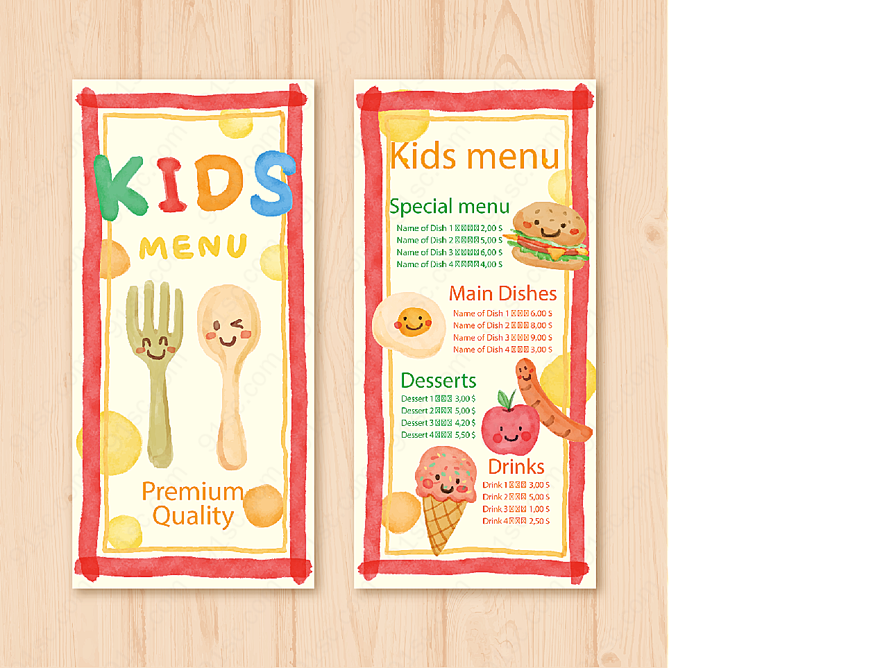 儿童菜单设计平面广告