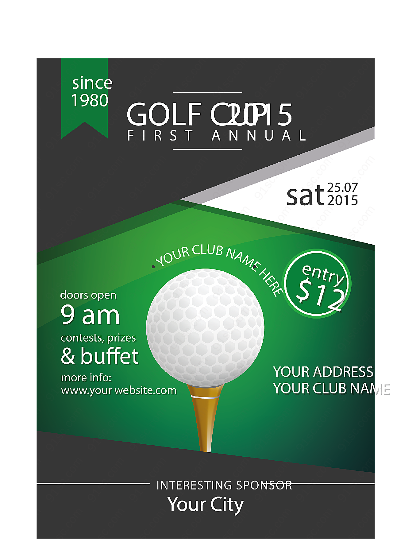高尔夫球赛海报平面广告