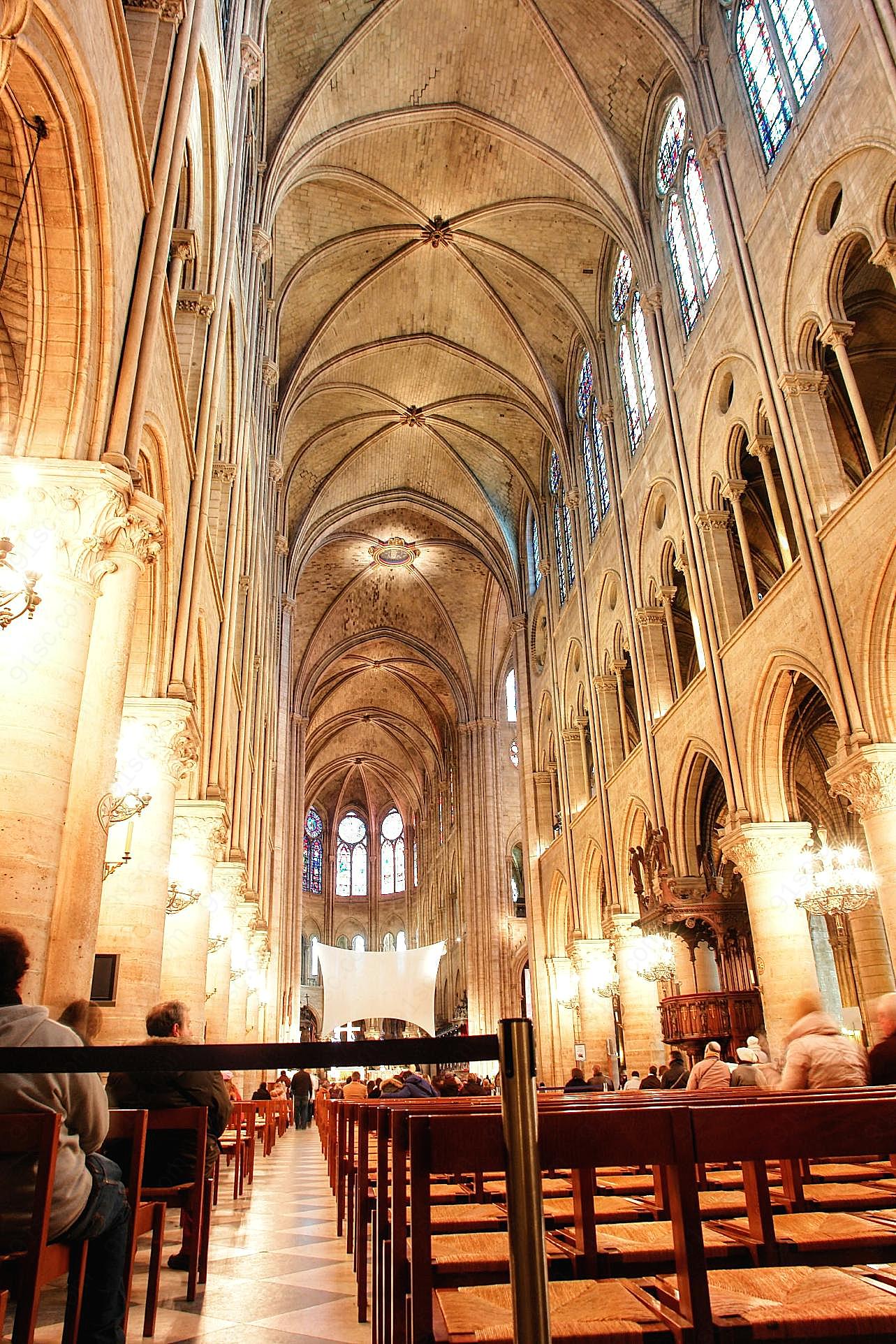 法国圣母院教堂内部图片特色建筑