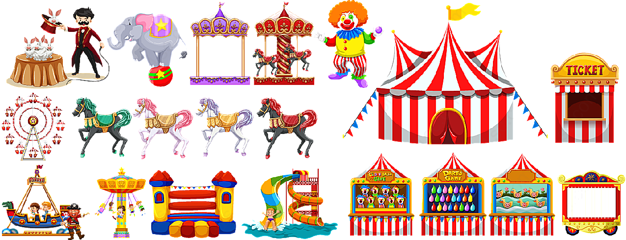马戏团与游乐场设施其它其它矢量卡通其它