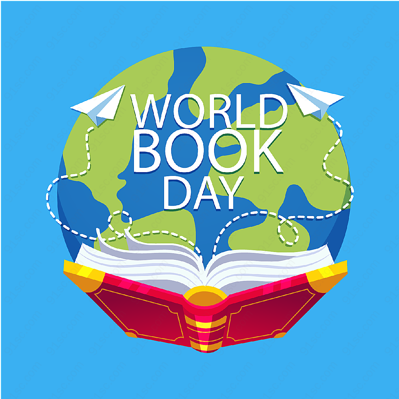 创意世界图书日其它矢量节日其它