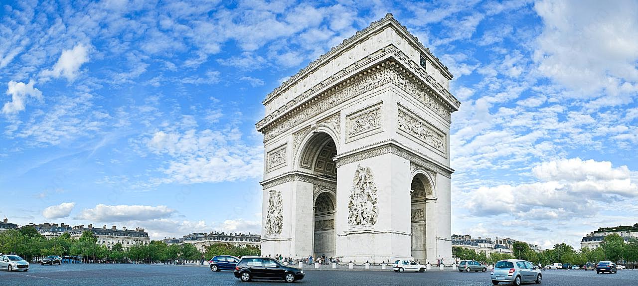 法国巴黎凯旋门图片高清建筑