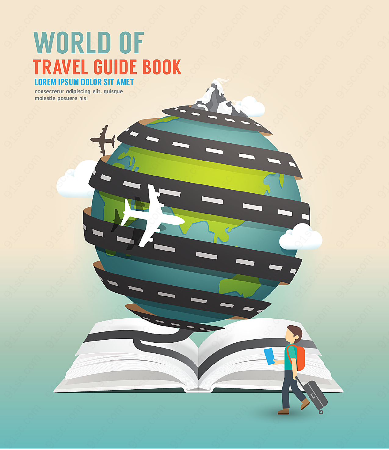 环球旅行指南书籍平面广告