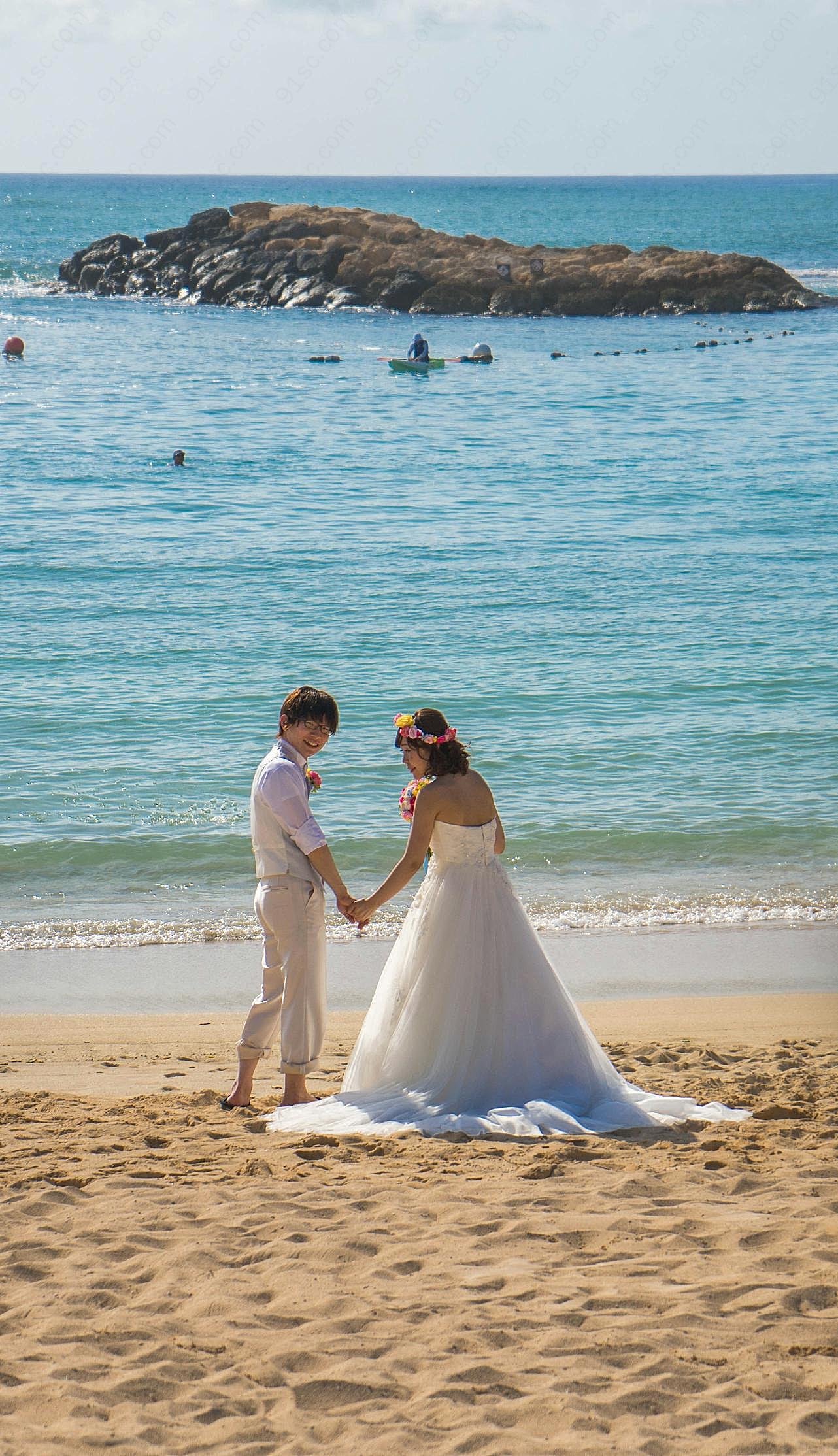 海边婚纱照图片摄影高清