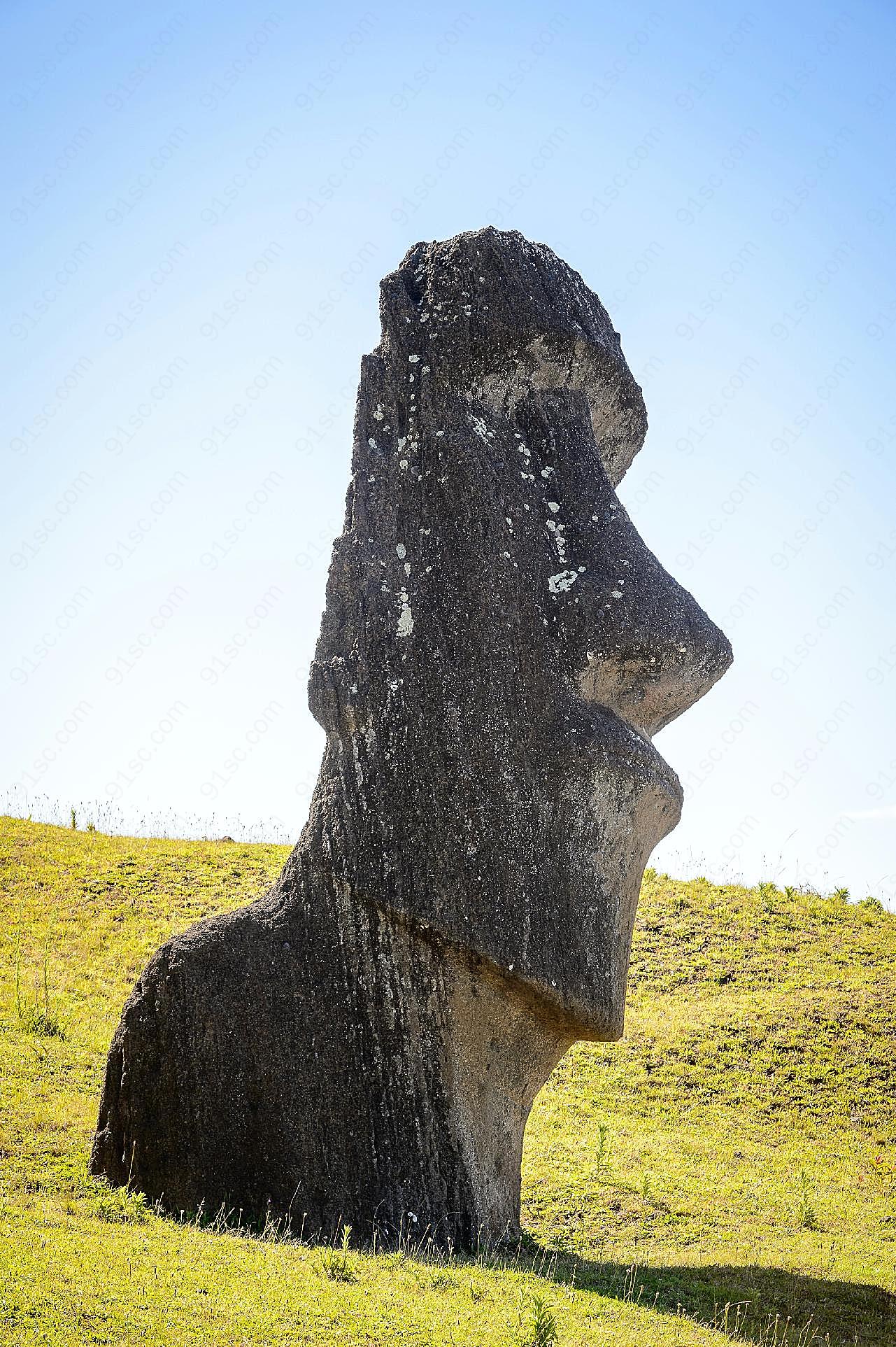 复活节岛巨石图片高清摄影