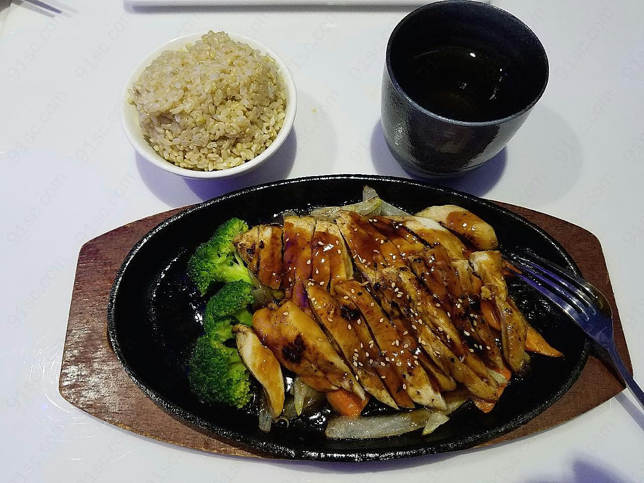 日本照烧鸡肉套餐图片餐饮美食