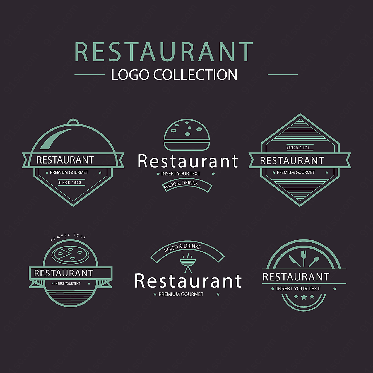 精致餐馆标志矢量logo图形