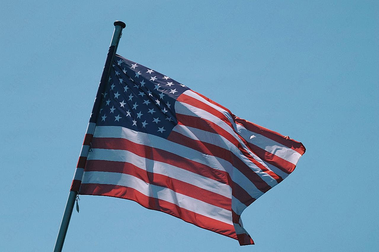 美国飘扬旗帜图片摄影高清