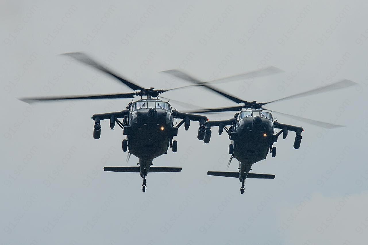 两辆直升飞机图片摄影