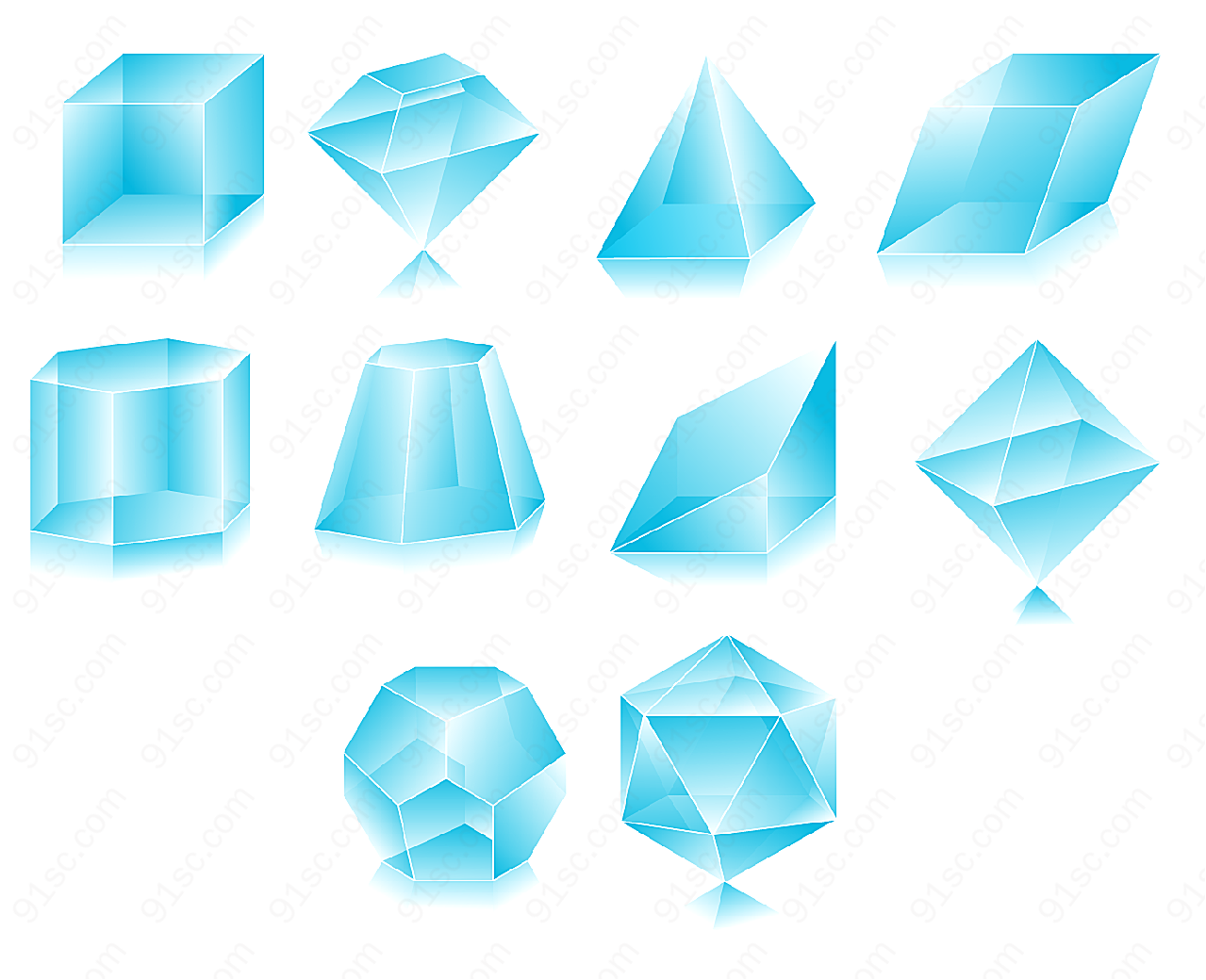 通透的钻石矢量矢量各式图标