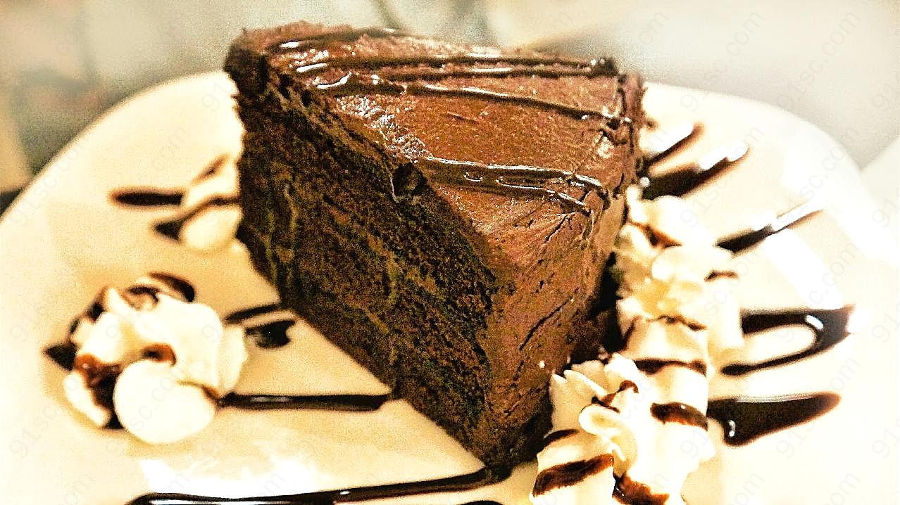 巧克力蛋糕块图片点心