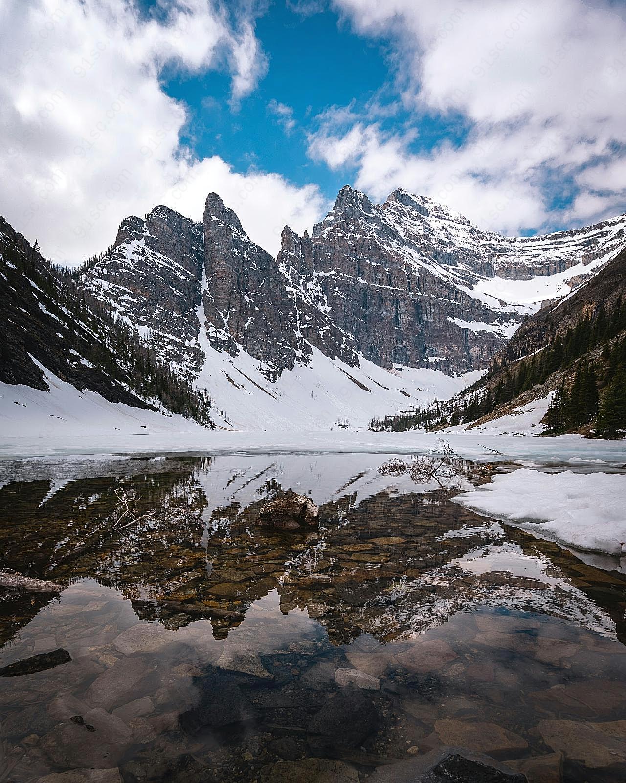 雪山山水唯美风景图片自然