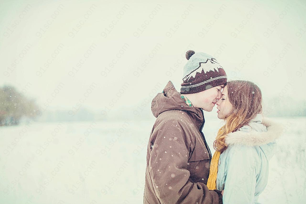 唯美浪漫情侣亲吻图片人物摄影