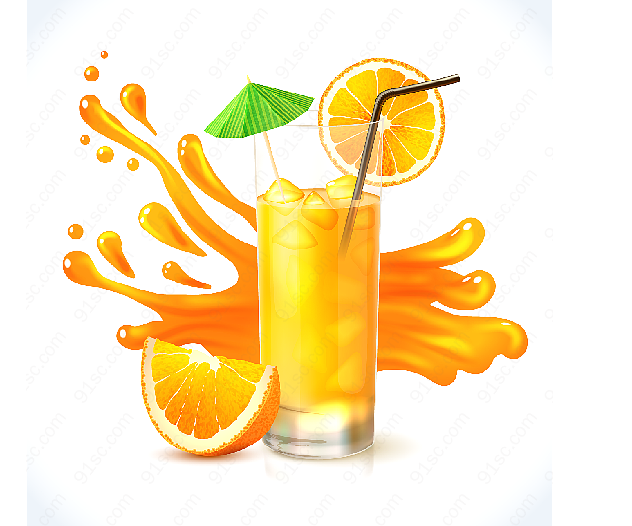 高清橙子饮料矢量饮品