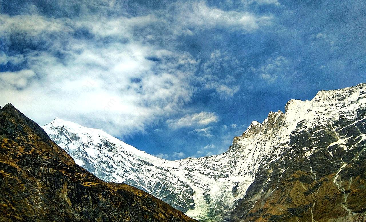 喜马拉雅山雪山景观图片风景摄影