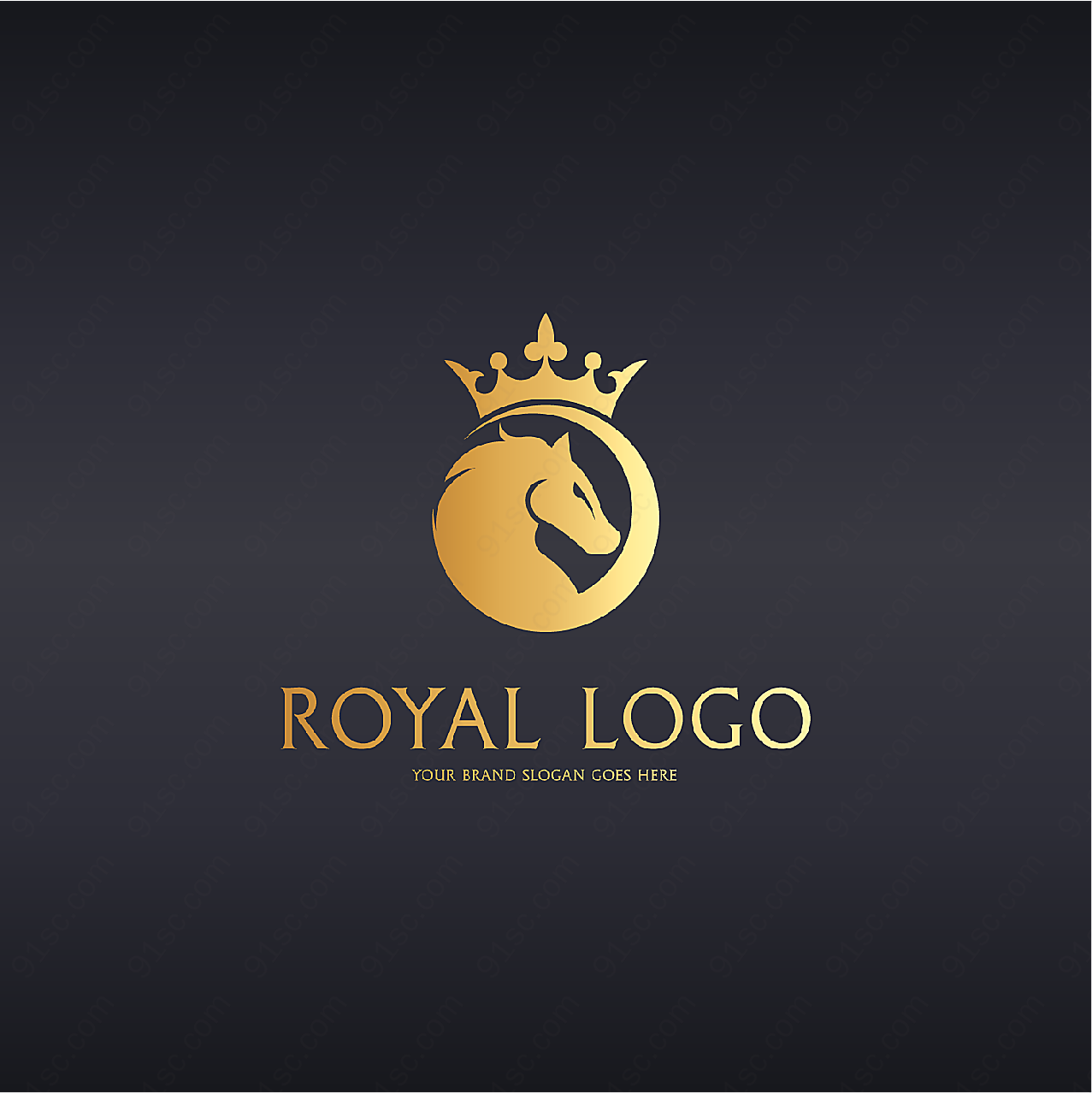 金色皇冠马头logo矢量logo图形