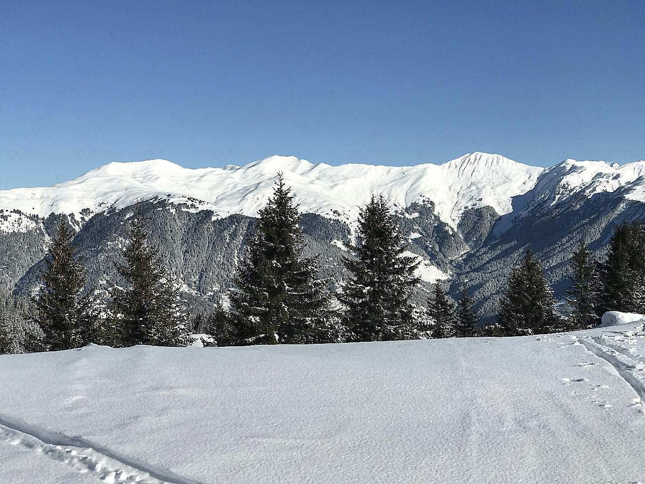 阿尔卑斯冬天雪山图片山脉