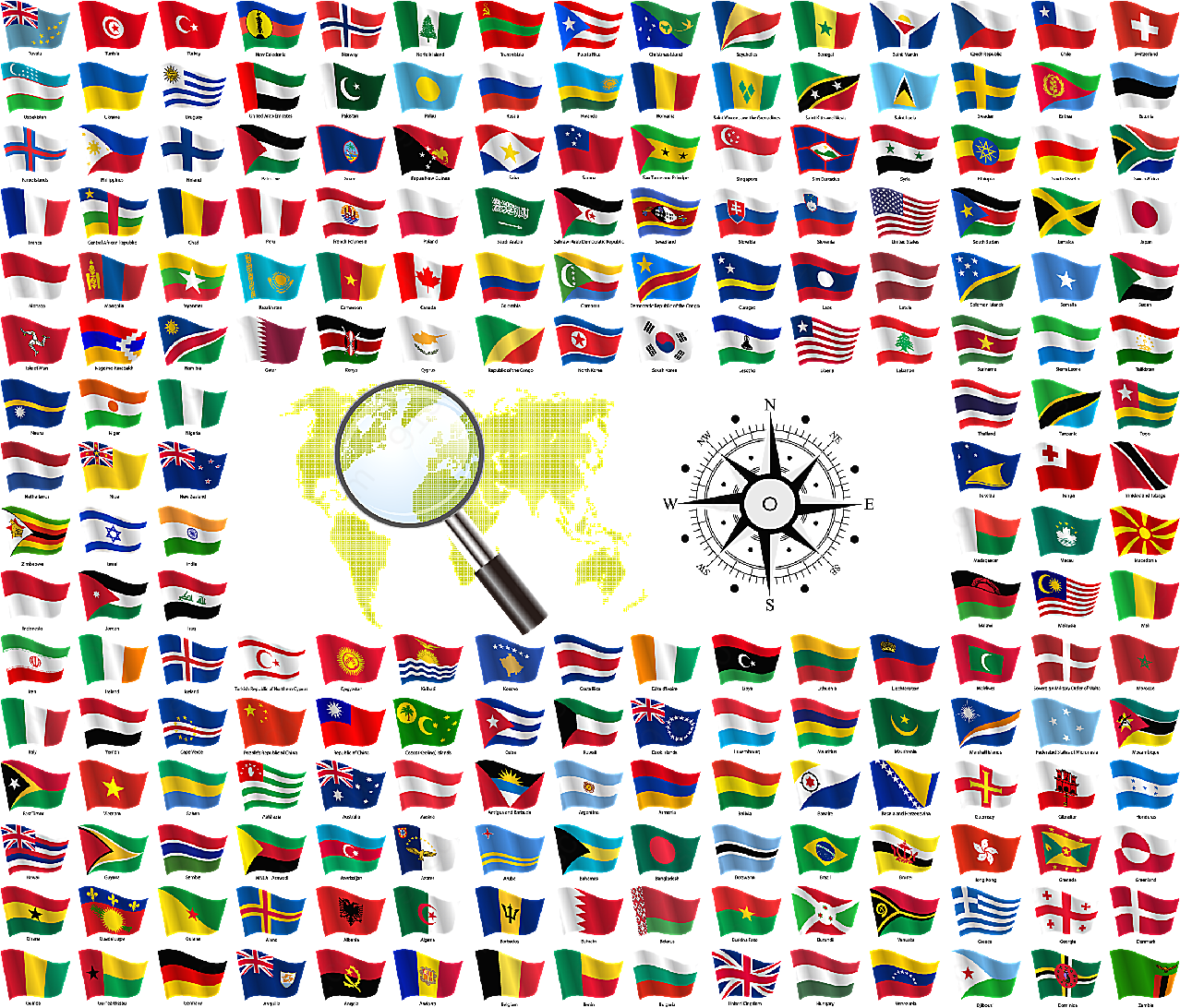 各国国旗设计矢量旗帜图形