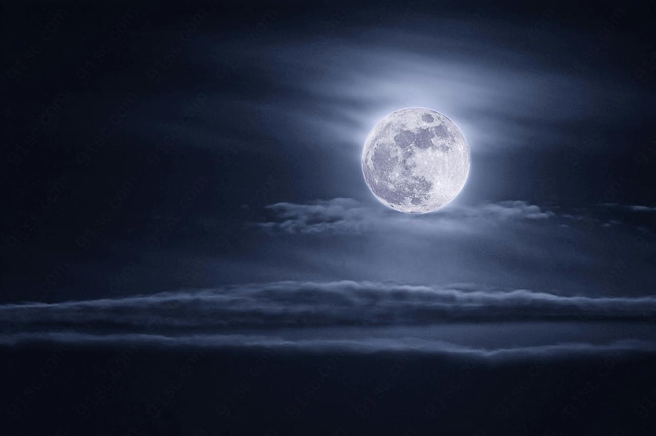 月亮夜景图片自然