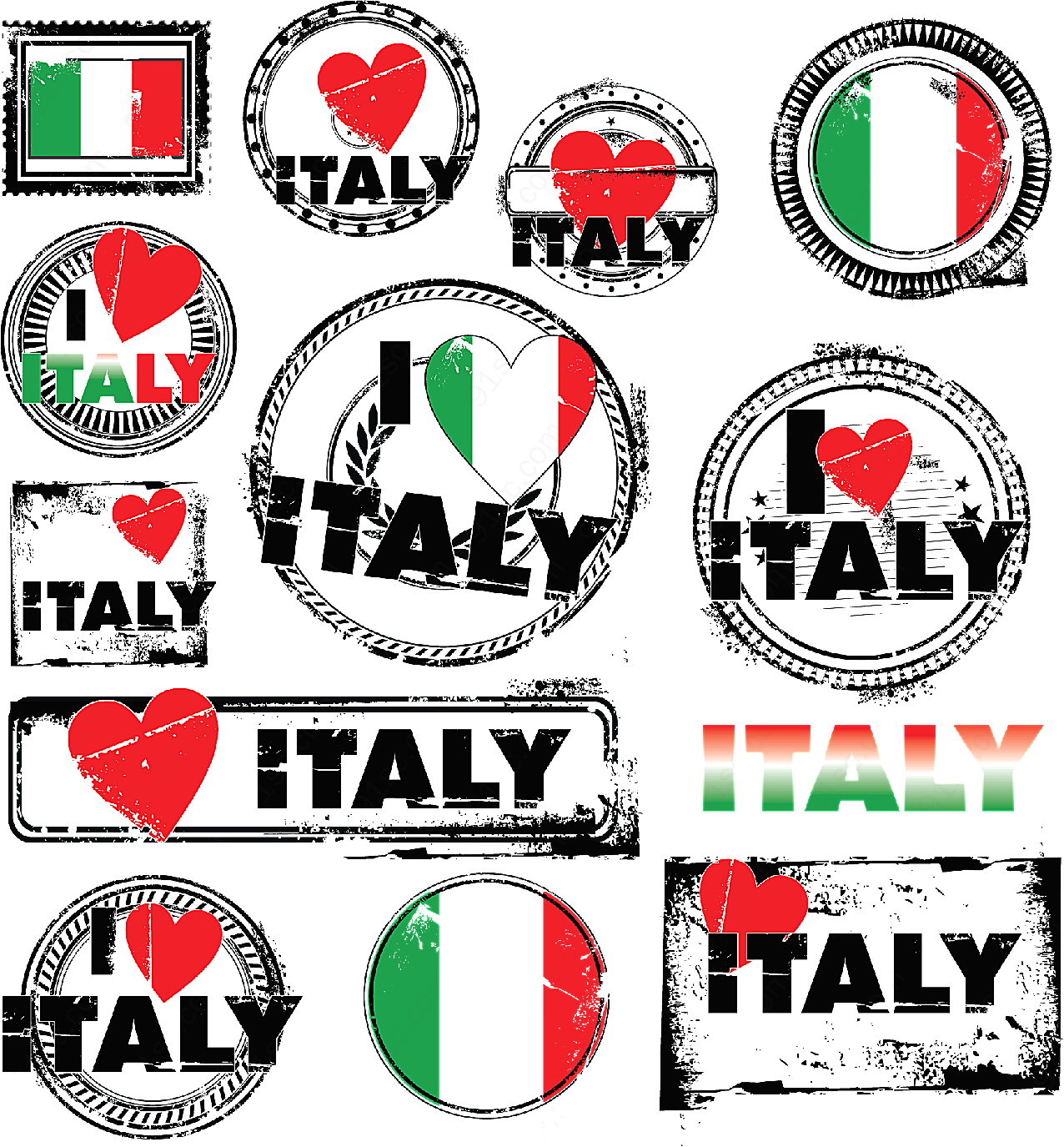 我爱意大利标志矢量logo图形