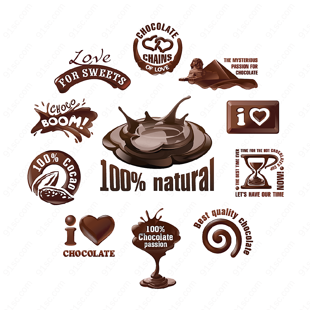 创意巧克力标志矢量logo图形